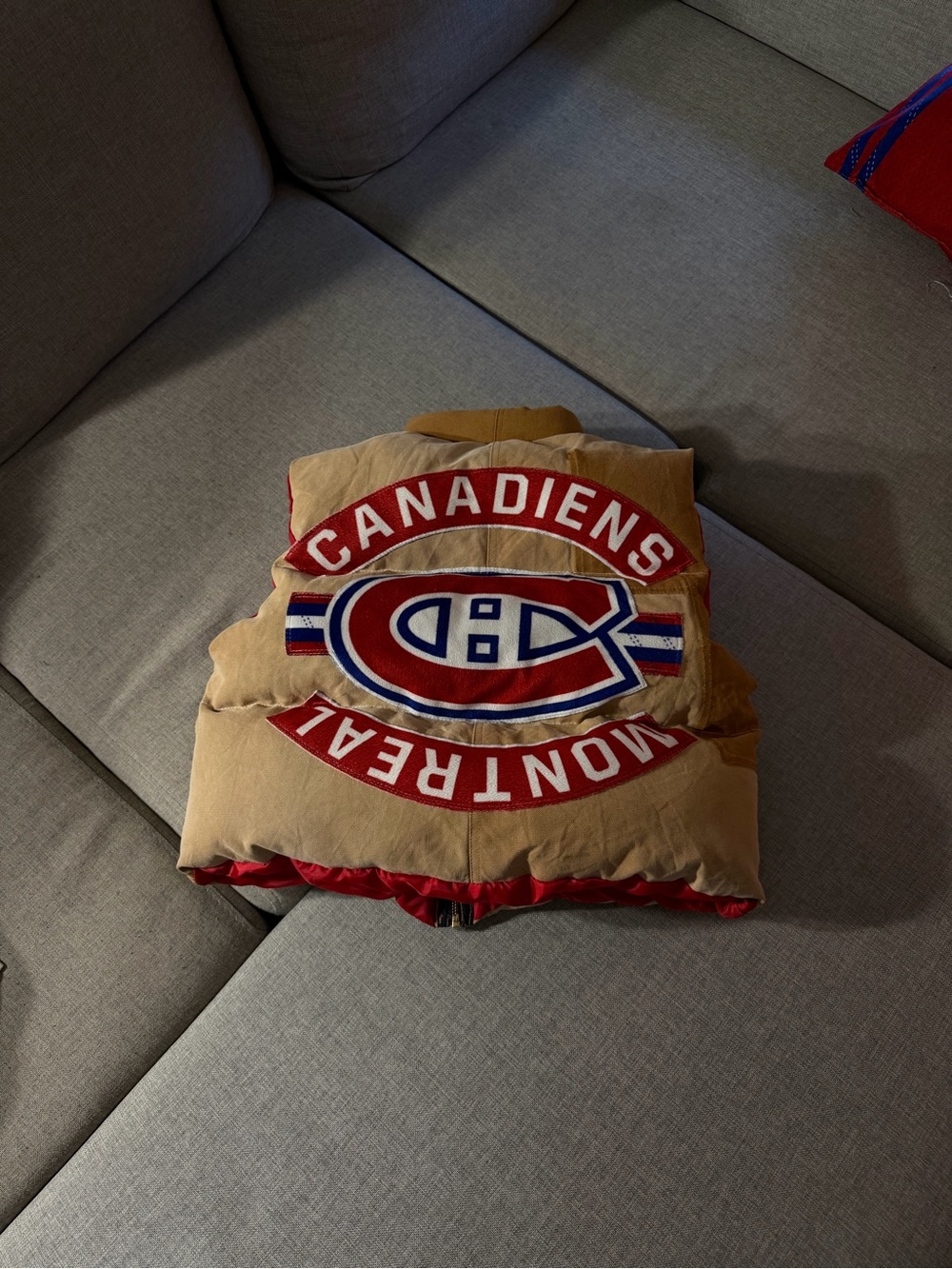 Montreal Canadiens Beige & Red Puffer Jacket